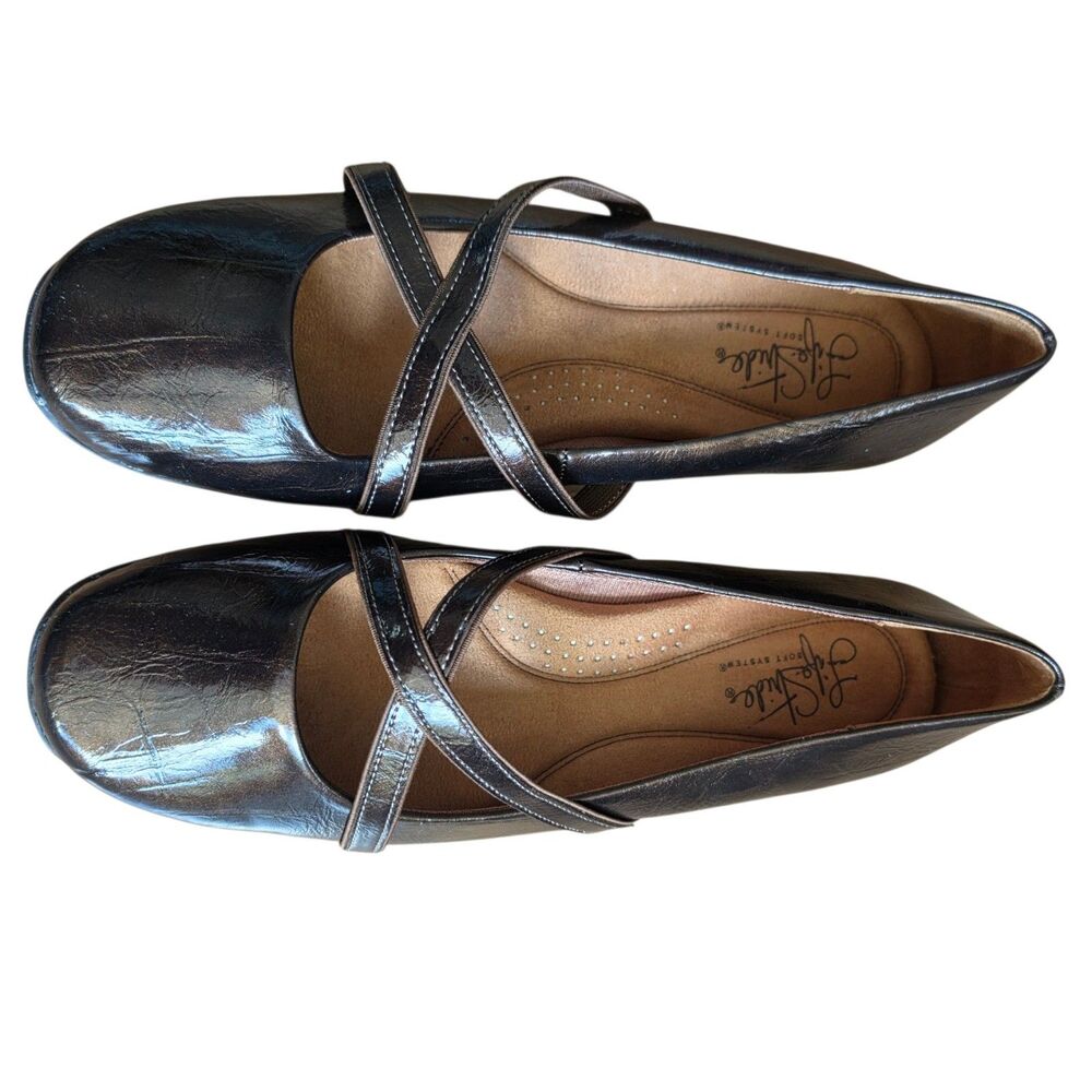 LifeStride Devlin Felicity Shoes Size 9 Wide Bronze Flats Soft System Comfort